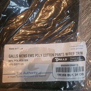 Galls Black EMS Poly Cotton Pants